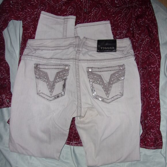 vigoss size 9 - 10 womens denim blue jeans pants ten ladies nine - Picture 1 of 7